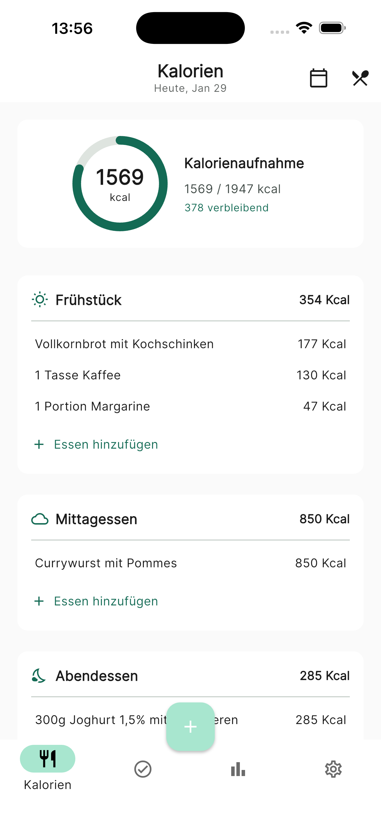 Calorie Dashboard